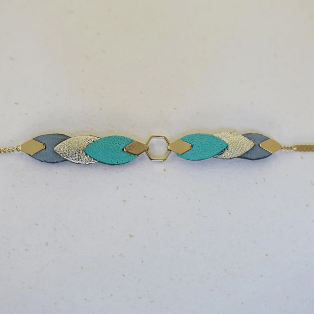 Bracelets plumes de cuir - 5 coloris