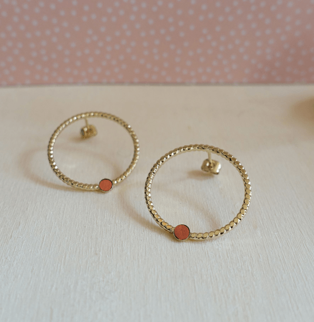 Puces cercles et mini rond de cuir - 4 coloris