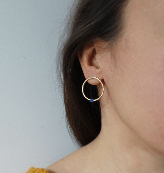 Puces cercles et mini rond de cuir - 4 coloris