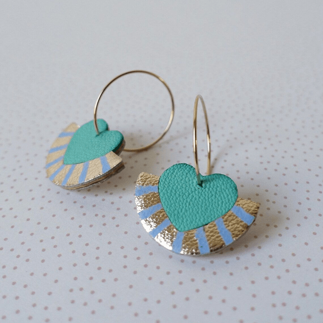 Créoles coeur mint