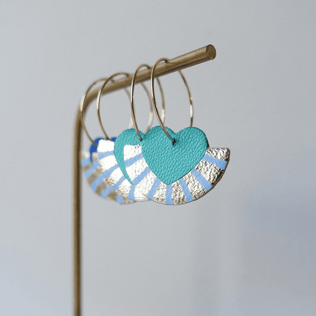 Créoles coeur mint