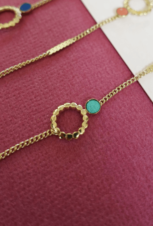Bracelets mini rond et fleur - 4 coloris
